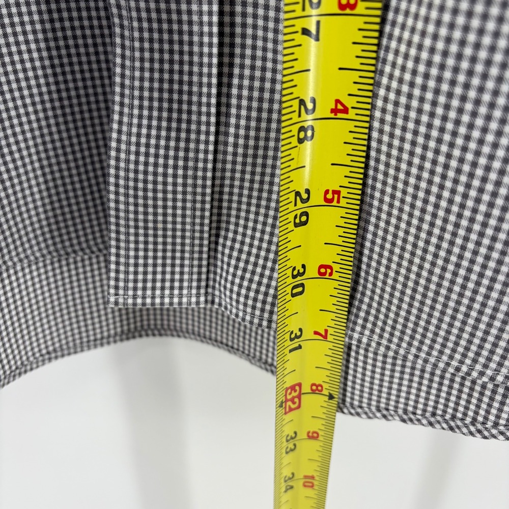 Lands End Mens No Iron Supima Cotton Button Down Gray Gingham Shirt 16 1/2-32 - Picture 6 of 8